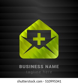 Invite Email Lime Green and Black silk fashion premium icon / Logo