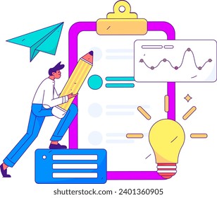 Invite friends to conduct questionnaire flat vector concept operation hand drawn illustration
