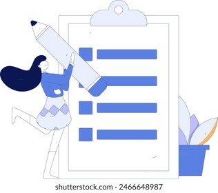 Invite friends to conduct questionnaire flat vector concept operation hand drawn illustration
