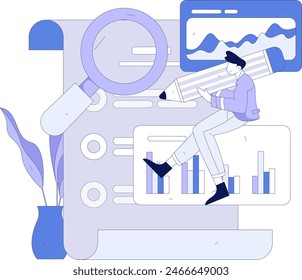 Invite friends to conduct questionnaire flat vector concept operation hand drawn illustration
