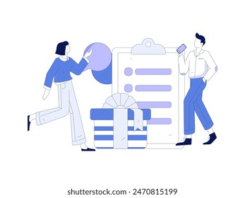 Invite friends to conduct questionnaire flat vector concept operation hand drawn illustration
