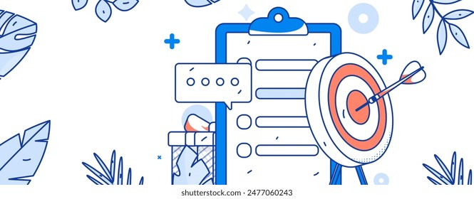 Invite friends to conduct questionnaire flat vector concept operation hand drawn illustration
