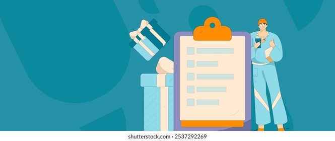 Invite friends to conduct questionnaire flat vector concept operation hand drawn illustration
