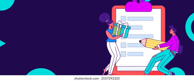 Convidar amigos para realizar questionário vetor plano conceito operação mão desenhada ilustração
