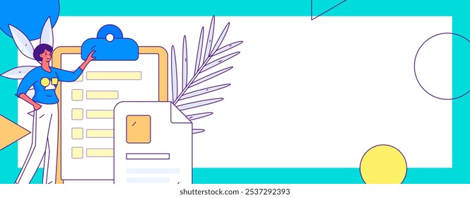 Invite friends to conduct questionnaire flat vector concept operation hand drawn illustration
