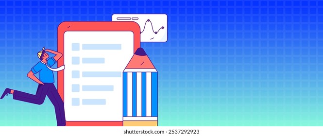 Invite friends to conduct questionnaire flat vector concept operation hand drawn illustration
