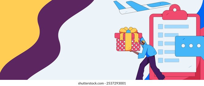 Invite friends to conduct questionnaire flat vector concept operation hand drawn illustration
