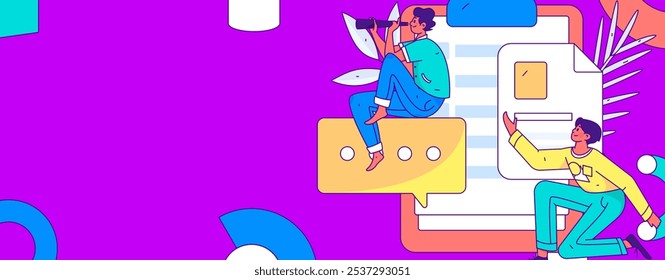 Convidar amigos para realizar questionário vetor plano conceito operação mão desenhada ilustração
