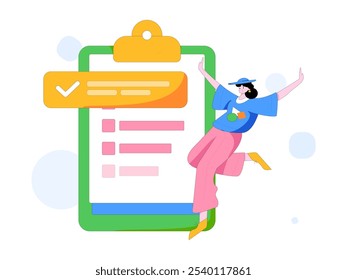 Invite friends to conduct questionnaire flat vector concept operation hand drawn illustration
