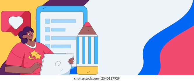 Invite friends to conduct questionnaire flat vector concept operation hand drawn illustration
