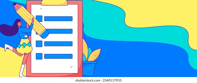 Convidar amigos para realizar questionário vetor plano conceito operação mão desenhada ilustração

