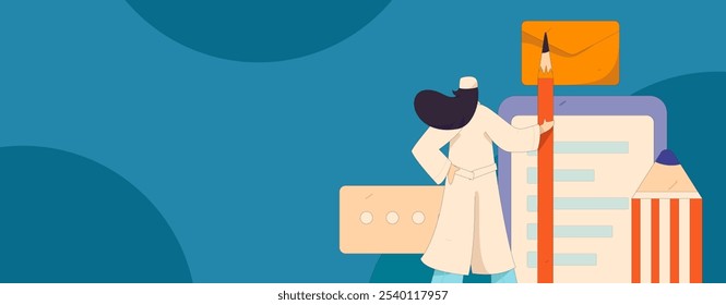 Invite friends to conduct questionnaire flat vector concept operation hand drawn illustration
