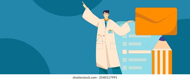 Invite friends to conduct questionnaire flat vector concept operation hand drawn illustration
