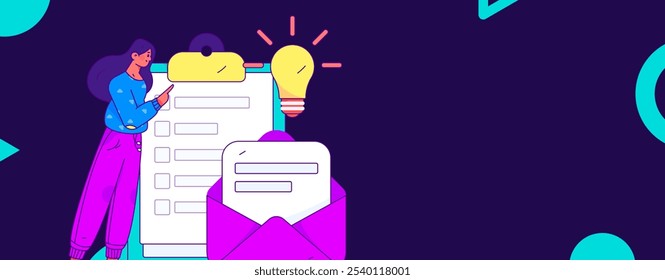 Invite friends to conduct questionnaire flat vector concept operation hand drawn illustration
