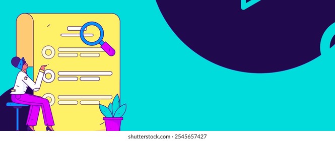 Invite friends to conduct questionnaire flat vector concept operation hand drawn illustration
