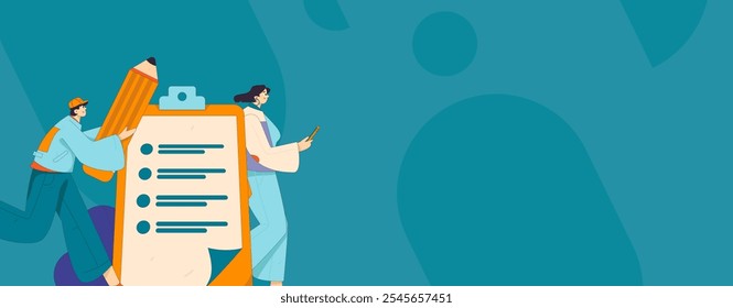 Invite friends to conduct questionnaire flat vector concept operation hand drawn illustration
