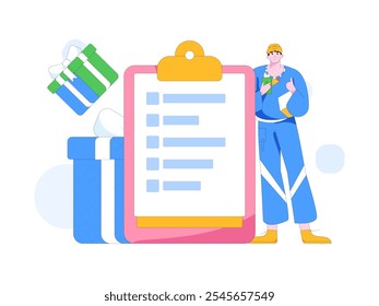 Invite friends to conduct questionnaire flat vector concept operation hand drawn illustration
