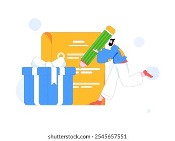 Invite friends to conduct questionnaire flat vector concept operation hand drawn illustration
