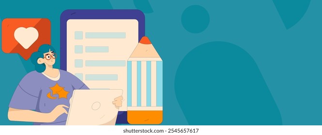 Invite friends to conduct questionnaire flat vector concept operation hand drawn illustration
