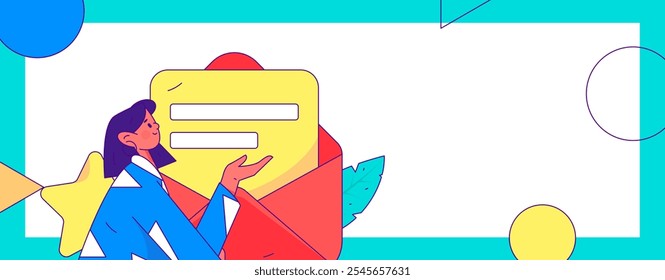 Invite friends to conduct questionnaire flat vector concept operation hand drawn illustration
