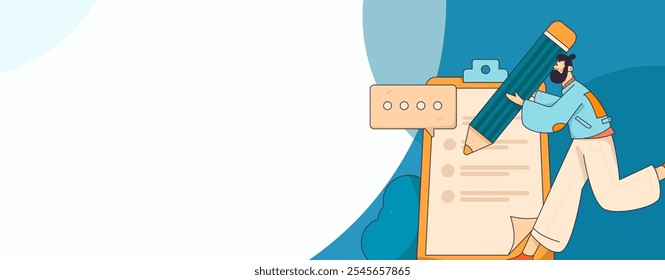 Invite friends to conduct questionnaire flat vector concept operation hand drawn illustration
