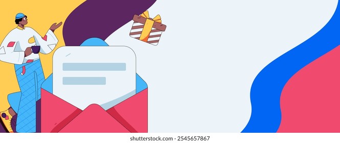 Invite friends to conduct questionnaire flat vector concept operation hand drawn illustration
