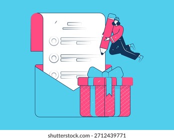 Convidar amigos para realizar questionário vetor plano conceito operação mão desenhada ilustração
