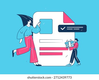 Convidar amigos para realizar questionário vetor plano conceito operação mão desenhada ilustração
