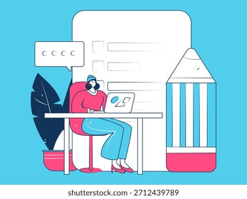 Convidar amigos para realizar questionário vetor plano conceito operação mão desenhada ilustração
