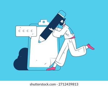 Convidar amigos para realizar questionário vetor plano conceito operação mão desenhada ilustração
