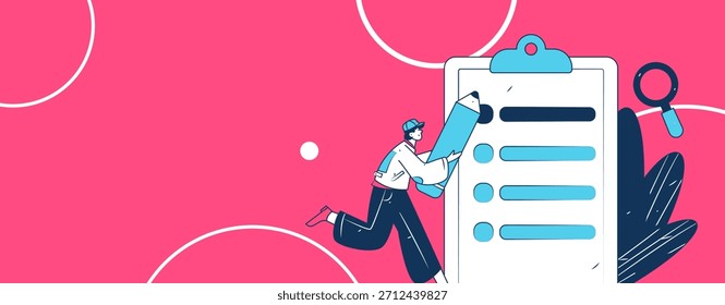 Convidar amigos para realizar questionário vetor plano conceito operação mão desenhada ilustração
