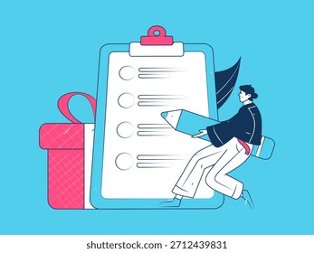 Convidar amigos para realizar questionário vetor plano conceito operação mão desenhada ilustração
