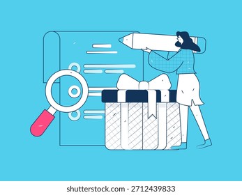 Convidar amigos para realizar questionário vetor plano conceito operação mão desenhada ilustração
