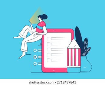 Convidar amigos para realizar questionário vetor plano conceito operação mão desenhada ilustração
