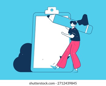 Convidar amigos para realizar questionário vetor plano conceito operação mão desenhada ilustração
