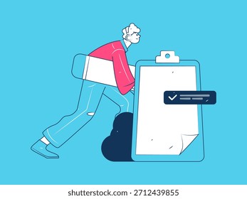 Convidar amigos para realizar questionário vetor plano conceito operação mão desenhada ilustração
