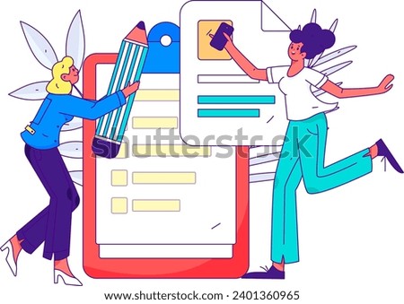 Invite friends to conduct questionnaire flat vector concept operation hand drawn illustration
