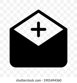 invite icon, envelope open mail message, business communication vector