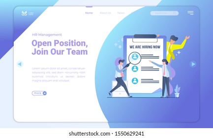 Invite to join the team, open recruitment on landing page template