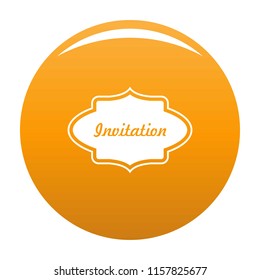 Invite label icon. Simple illustration of invite label vector icon for any design orange