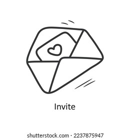 Invite vector outline Icon Design illustration. Party and Celebrate Symbol on White background EPS 10 File