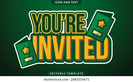invited editable text effect template