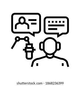 invited guest radio line icon vector. invited guest radio sign. isolated contour symbol black illustration