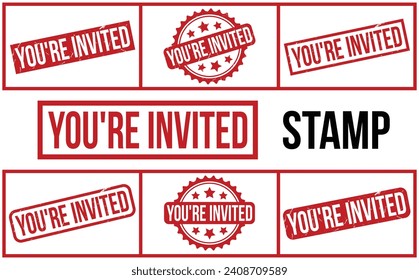 You’re Invited rubber grunge stamp set vector