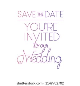 invited wedding with hand made font