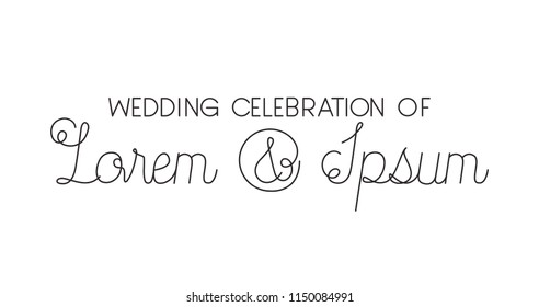 invited wedding with hand made font