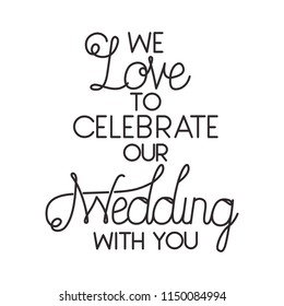 invited wedding with hand made font