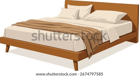 Inviting bed with soft blanket and pillows, ideal for home decor or cozy bedroom designs for a relaxing retreat	
