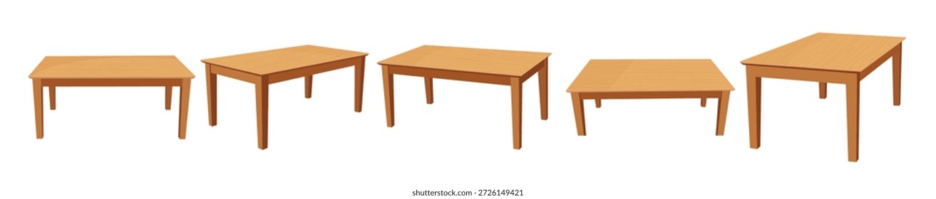 Invitando mesa de madera marrón para cenar
