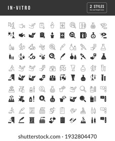 In-Vitro. Collection of perfectly simple monochrome icons for web design, app, and the most modern projects. Universal pack of classical signs for category Medicine.